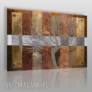 obraz na płótnie - drzewo brązy abstrakcja - VAKU DSGN dom obrazy