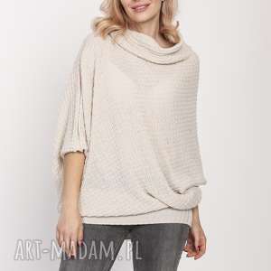 handmade swetry luźny sweter, swe205 beż mkm