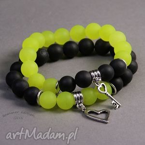 duo neon kule, zawieszki, kamienie, modne prezent