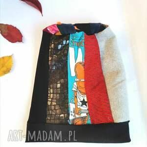 czapka patchworkowa damska na podszewce rozmiar uniwersalny box r1, etno, folk