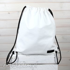 handmade dla dziecka wodoodporny plecak worek biały dla dziecka i ciebie biały wesja