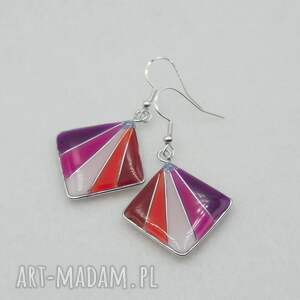 kolczyki lesbian pride z żywicy 016, tęcza