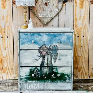 Prezent Sielska komoda z aniołem leśnym, unikatowy mebel z duszą