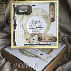 męska kartka w pudełku dowolna cyfra personalizacja, życzenia, chłopak, 18