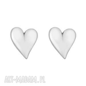 Srebrne małe kolczyki, srebro, serce, serduszko