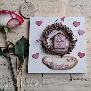 dekoracje obrazek pełen miłości z wieszaczkami, pomysł na prezent