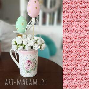dekoracje wielkanocne wielkanocny ogród w filiżance - różana elegancja