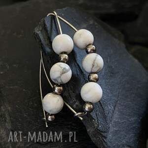 Prezent biały holwit rybki kolczyki, stał - szlachetna