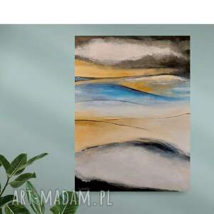 Abstrakcyjny obraz akrylowy na płótnie 90x70 cm