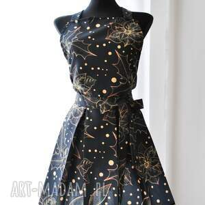 fartuch damski świąteczny ze wzorem ostrokrzewu prezent