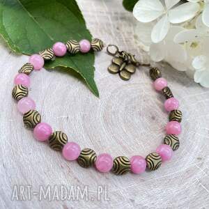 Bransoletka retro z aragonitem w203, różowa