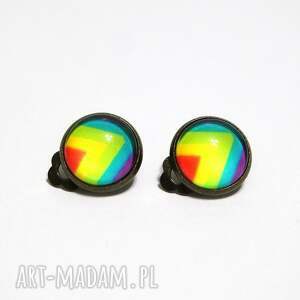 klipsy - tęczowe, brąz szkło niej mamy prezent
