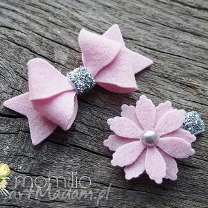 spinki do włosów, spineczki baby, kokardka kwiatuszek