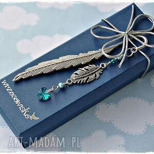ulotne chwile - zakładka ze swarovskim blue zircon - Wrzosowisko