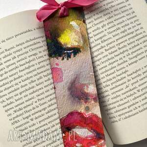 Zakładka papierowa Różowa Wstążka IV ręcznie malowana akwarela