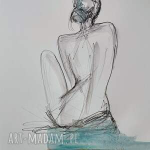 Siła kobiety - ręcznie wykonana grafika mixed media A4
