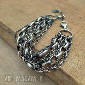 irart bransoletka - łańcuszki rolo srebro oksydowane 925