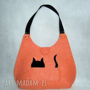 handmade na ramię cat in orange