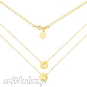 złoty podwójny naszyjnik be active strong zawieszki, karma