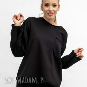 bluza crop - cindi czarna - Bluzy