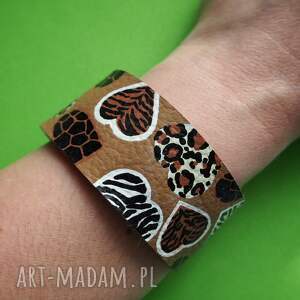Prezent Ręcznie malowana skórzana bransoletka WILD HEART
