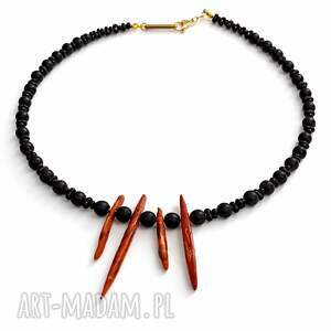 Kamień Ksieżycowy Koral Czerwony, naszyjnik - korale natura