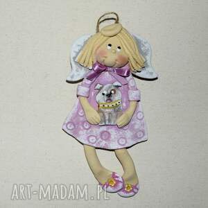 mam mopsa - anioł na szczęcie, z masy solnej - Magosza dom dekoracje
