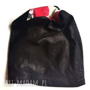 Ruda Klara: czapka czarna góra kolorowa, czapka z tkaniny, nierozciągliwa, rozmiar m