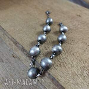 bransoletka - kule z przekładkami srebro oksydowane 925