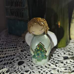 Anioł ceramiczny Wolna Chwila - prezent 9 cm, każdy inny