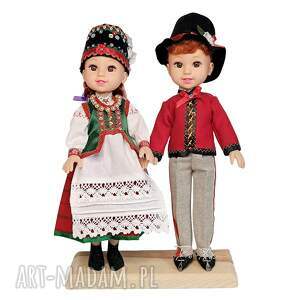lalki w strojach kurpiowskich dziewczynka i chłopiec ludowe kurpie 35