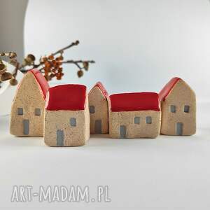 5 szt, domki dekoracyjne, domek ceramiczny