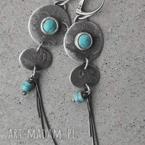 srebrne kolczyki z turkusem