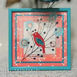 Ptaszek na gałązce I, jesienny obrazek