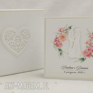 ręcznie zrobione scrapbooking kartki kartka na ślub z pudełkiem i kopertą, wzór