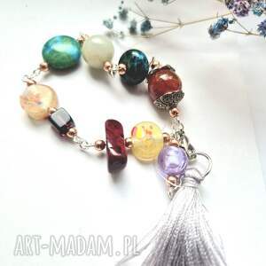 Bransoletka uniwersalna boho koraliki masa perłowa box m1