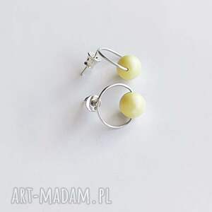 okrąg kolczyki, srebro, swarovski zmatowione, unikalne