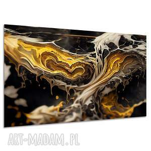 Obraz abstrakcyjny czarno-złoty glamour na płótnie 120x80 cm