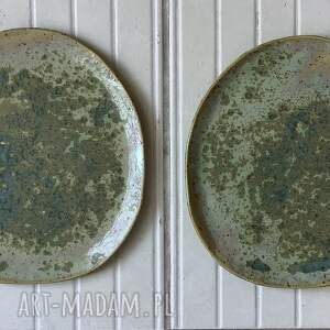 talerze ręcznie robione, duży, zielony talerz