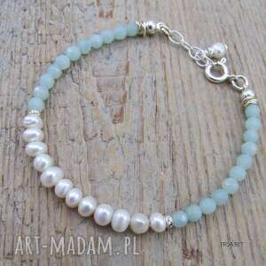 handmade perły z amazonitem - bransoletka