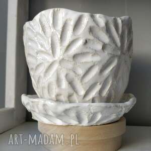 handmade ceramika doniczka ceramiczna że spodkiem 2