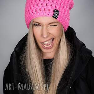 Prezent Mono 35 - RÓŻOWA czapa, kolorowa czapka, fluo
