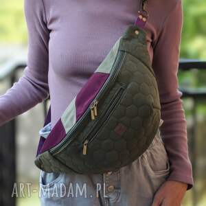 oliwkowo - fioletowa nerka xxl, mini plecak nerkoplecak na prezent, pluszowa