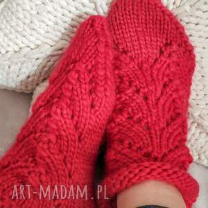 pomysł na prezenty świąteczne Grube wełniane skarpetki ręcznie
