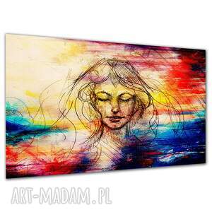 Kolorowy obraz na płótnie Twarz kobiety 120x80 cm