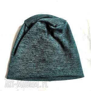 Ruda Klara, czapka damska męska unisex na podszewce butelkowa zieleń, codzienna,rozmiar