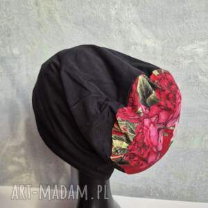 czapka damska smerfetka na podszewce dobra codzienne noszenie, wykonana