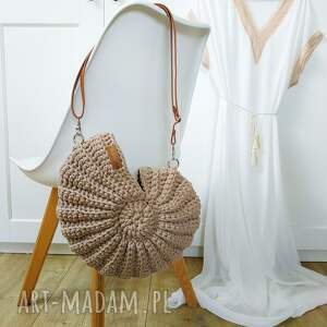 handmade na ramię torebka muszla ze sznurka bawełnianego seashell bag