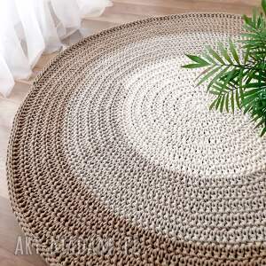 okrągły dywan ze sznurka bawełnianego, dodatki do wnętrz, naturalne dekoracje
