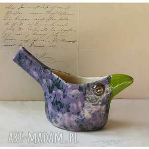 pojemnik ptaszek fioletowy ceramika ptak, pod choinkę prezent